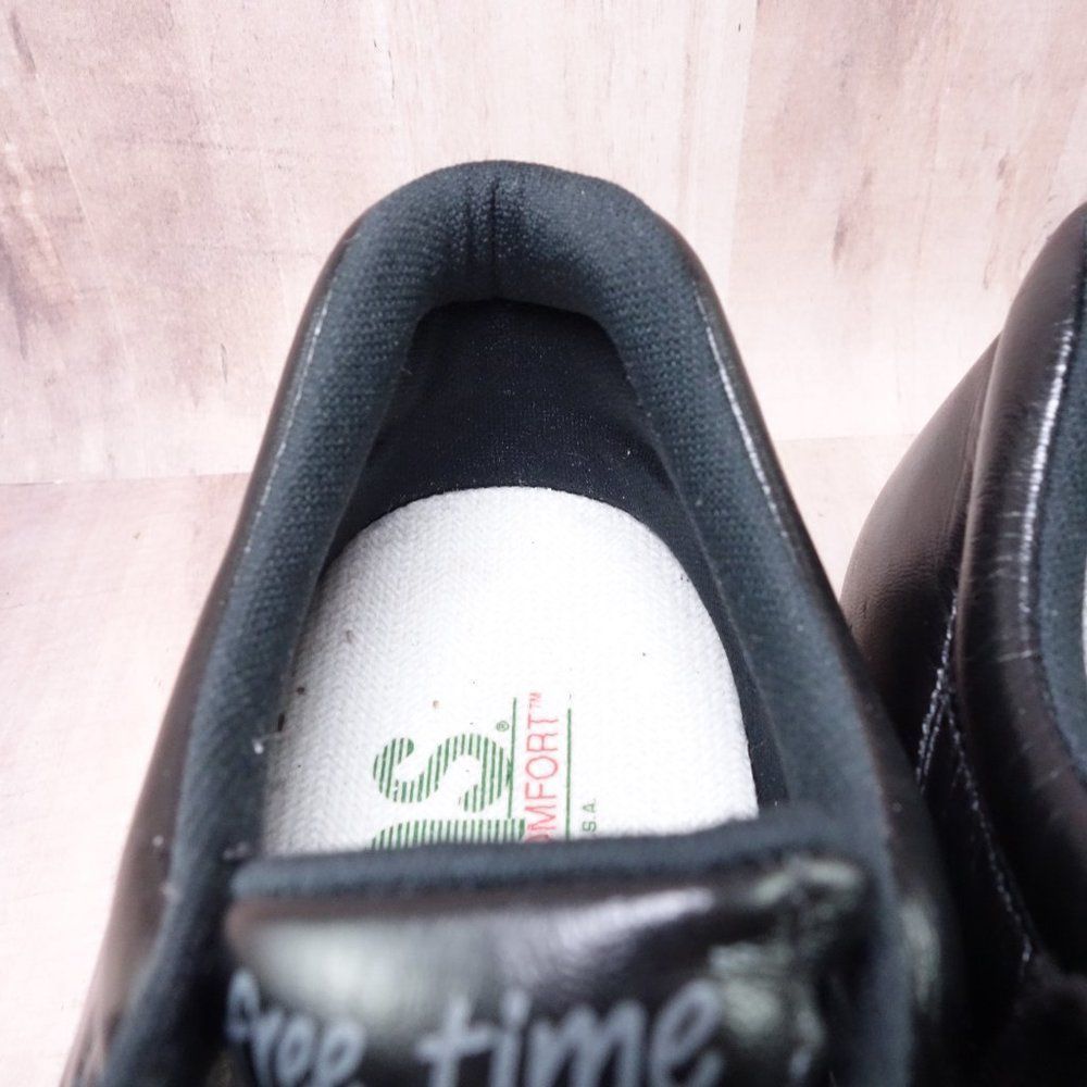 SAS Walking Shoes Womens 10.5 N Narrow Free Time Black Leather Orthotic Sneakers - Picture 8 of 10